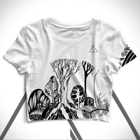 LGK The Stencil White Crop Top