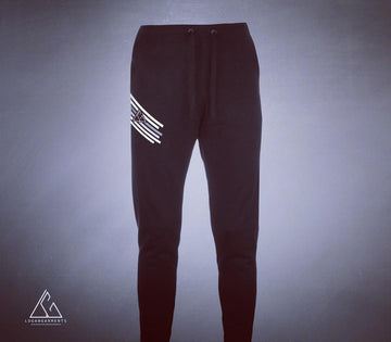 LGK Slashed Tapered Jog Pants Black