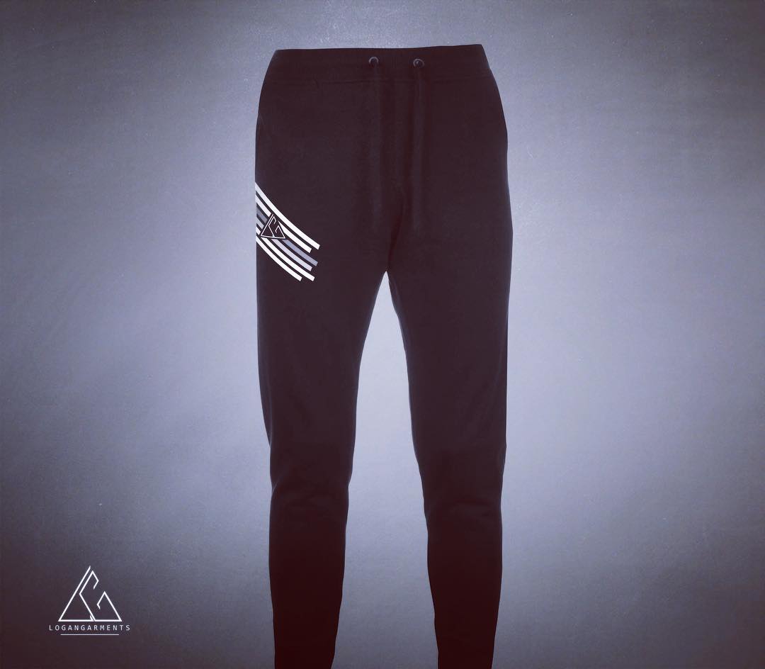 LGK Slashed Tapered Jog Pants Black